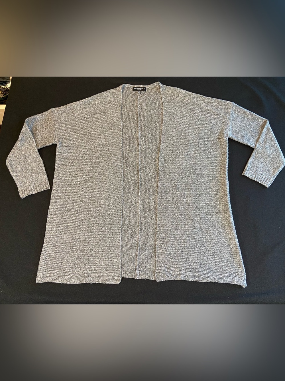 Philomena Petti - Light Gray Open-Front Ribbed Cardigan